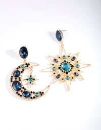 Blue Statement Celestial Earrings - link has visual effect only