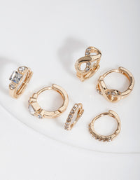 Gold Huggie Hoop Earring Stack Pack - link has visual effect only