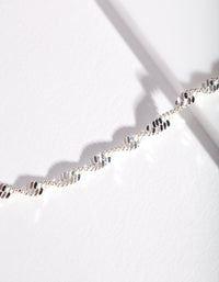 Silver Twist Chain Anklet - link has visual effect only