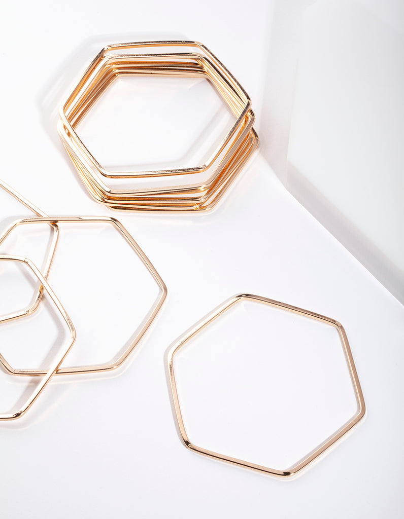 Gold Hexagon Bracelet 10-Pack