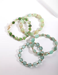 Gold Green Bead Bracelet 4-Pack - link has visual effect only
