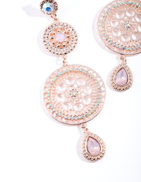 Rose Gold Circle Disc Drop Earrings - link has visual effect only