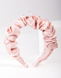 Pink Satin Scrunch Headband - link has visual effect only