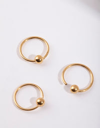 Gold Ball Nose Ring Pack - link has visual effect only