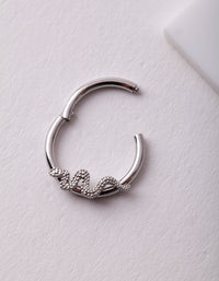 Silver Textured Snake Clicker Earring - link has visual effect only