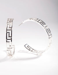 Silver Geometric Hoop Earrings - link has visual effect only