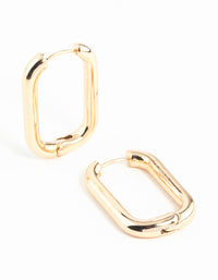 Gold Square Huggie Earrings - link has visual effect only