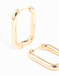 Gold Square Huggie Earrings - link has visual effect only