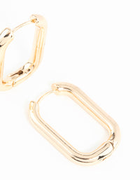 Gold Square Huggie Earrings - link has visual effect only