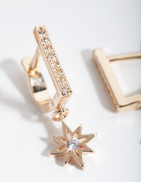 Gold Starburst Huggie Earrings - link has visual effect only