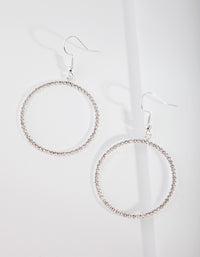 Silver Diamante Circle Drop Earrings - link has visual effect only