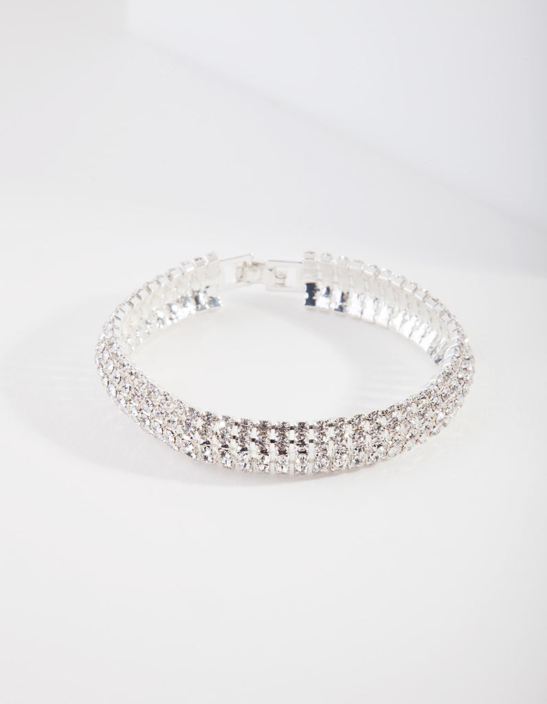 Silver Row Cupchain Bracelet