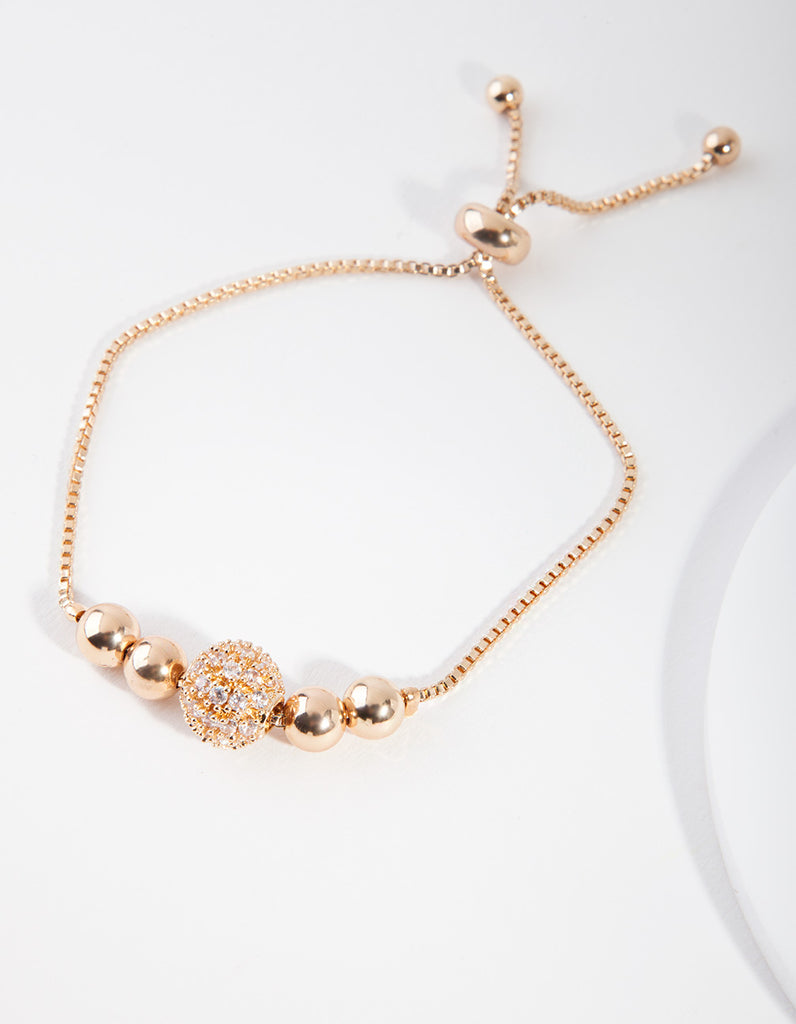 Gold Multi Ball Toggle Bracelet