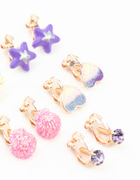 Kids Rose Gold Mermaid Clip-On Earring 5-Pack - link has visual effect only