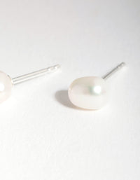 Sterling Siver Organic Freshwater Pearl Stud Earrings - link has visual effect only