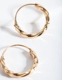 Gold Plated Sterling Silver Chunky Twist Hoop Earrings - link has visual effect only