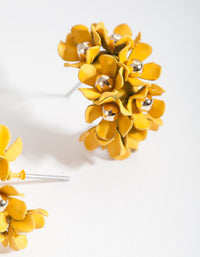 Yellow Mini Cluster Flower Hoop Earrings - link has visual effect only