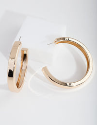 Gold Square Edge Hoop Earrings - link has visual effect only