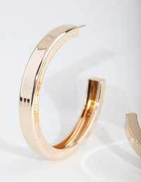 Gold Square Edge Hoop Earrings - link has visual effect only