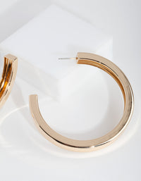 Gold Square Edge Hoop Earrings - link has visual effect only