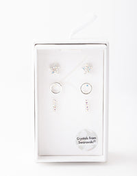 Diamond Simulant Silver Star Stud Earring Pack - link has visual effect only