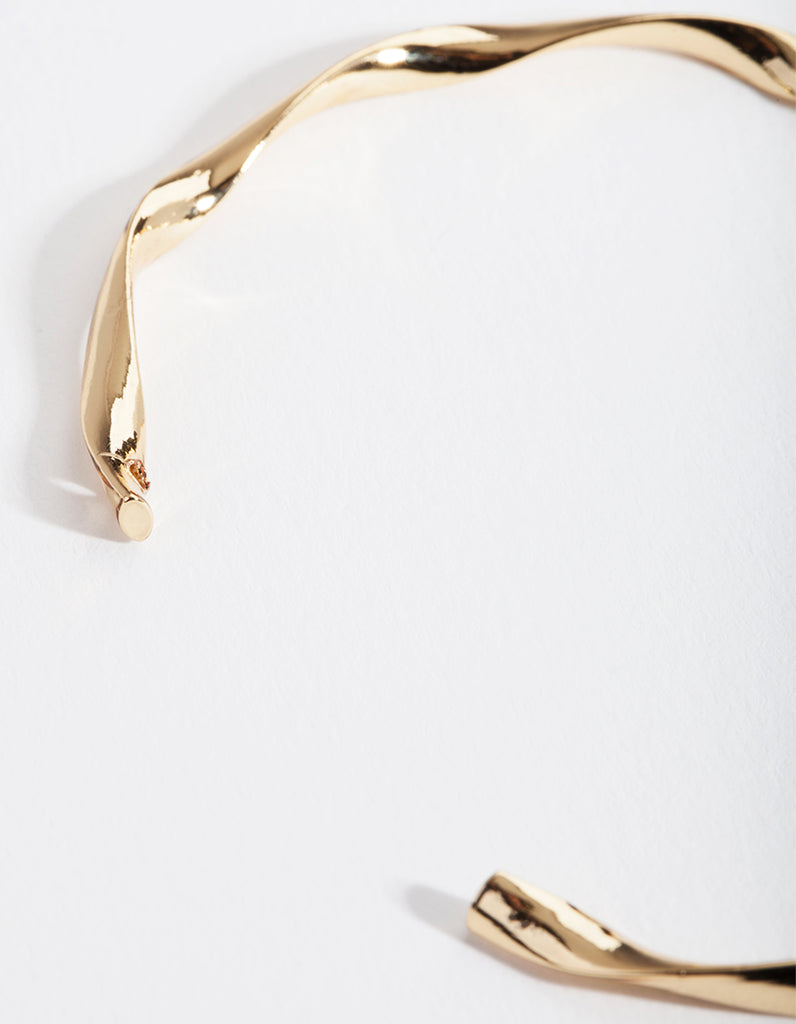 Gold Plated Twist Bangle