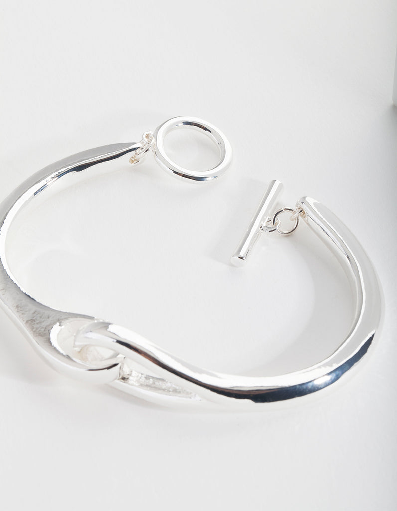 Silver Plated Knot T & O Bangle