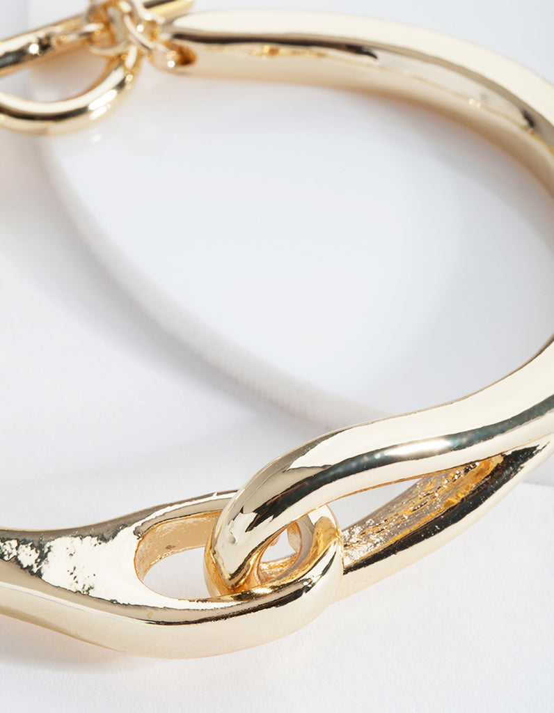 Gold Plated Knot T & O Bangle