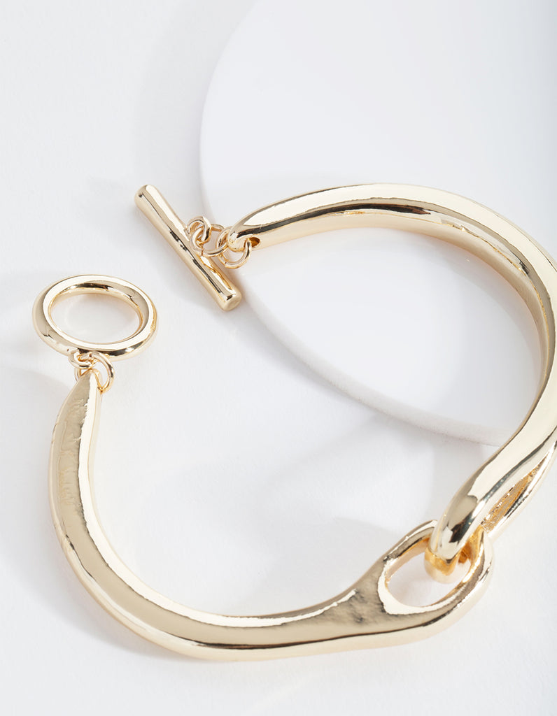 Gold Plated Knot T & O Bangle