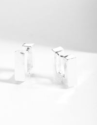 Silver Square Huggie Earrings - link has visual effect only