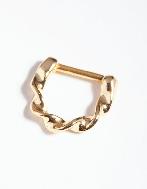 Gold Surgical Steel Twist Septum Ring