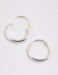 Sterling Silver Mini Polished Hoop Earrings - link has visual effect only