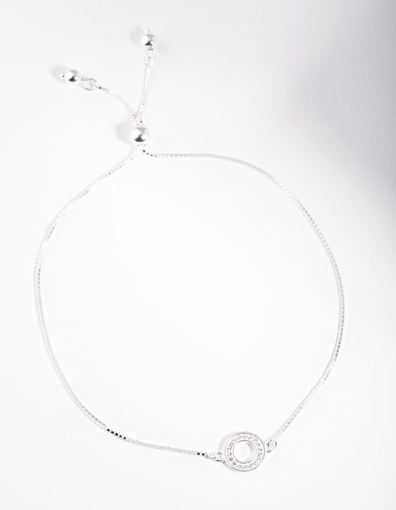 Sterling Silver Open Circle Toggle Bracelet