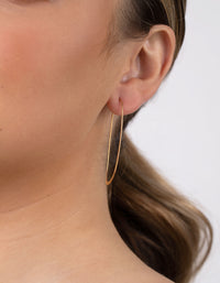 Gold Plated Sterling Silver Long Oval Drop Earrings - link has visual effect only