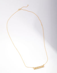 Gold Plated Sterling Silver Geometric Bar Necklace - link has visual effect only