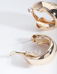 Gold Thick Double Hoop Earrings - link has visual effect only