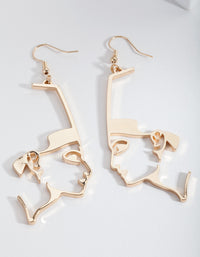 Gold Face Drop Earrings - link has visual effect only