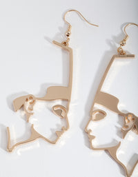 Gold Face Drop Earrings - link has visual effect only