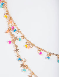 Gold Bright Star Double Row Necklace - link has visual effect only