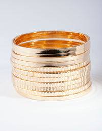 Gold Plain & Pattern Bracelet Pack - link has visual effect only