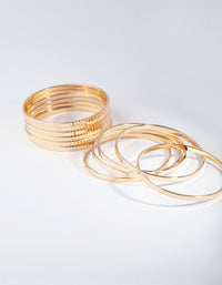 Gold Plain & Pattern Bracelet Pack - link has visual effect only