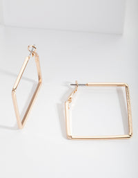 Gold Small Square Hoop Earrings - link has visual effect only