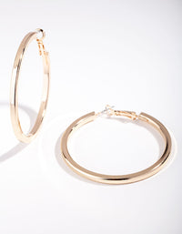 Gold Square Edge Hoop Earrings - link has visual effect only