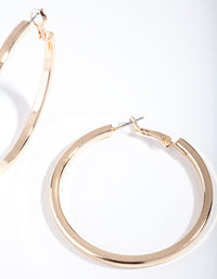 Gold Square Edge Hoop Earrings - link has visual effect only