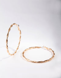 Gold Large Double Twisted Hoop Earrings - link has visual effect only