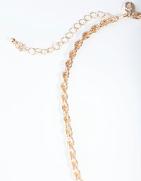 Gold Thick Woven Chain Necklace - link has visual effect only