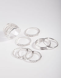 Silver Plain & Ball 10-Pack Rings - link has visual effect only