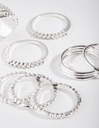 Silver Plain & Ball 10-Pack Rings - link has visual effect only