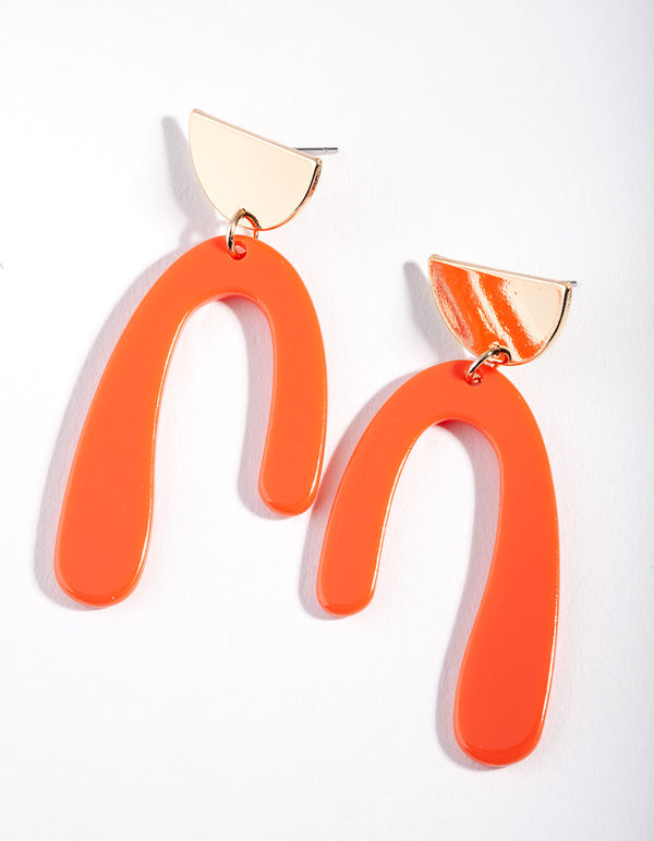 Red Gold Dino Drop Earrings