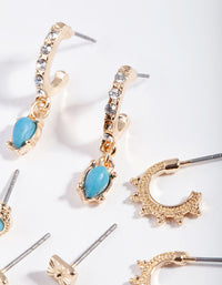 Antique Gold Turquoise Ear Stack - link has visual effect only